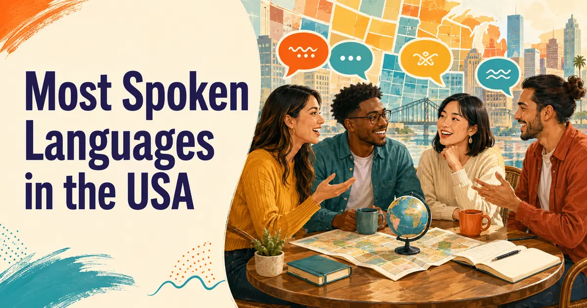 Diverse Americans discussing the most spoken languages in the USA